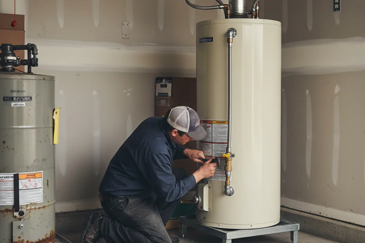 Water heater and shutoff valve replacement in Hines